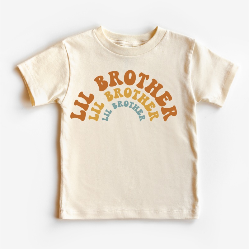 Retro Lil Brother Little Bro Siblings Family Shirt – Brother Tee