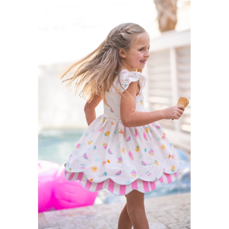 Seaside Stripes Scallop Tunic Set