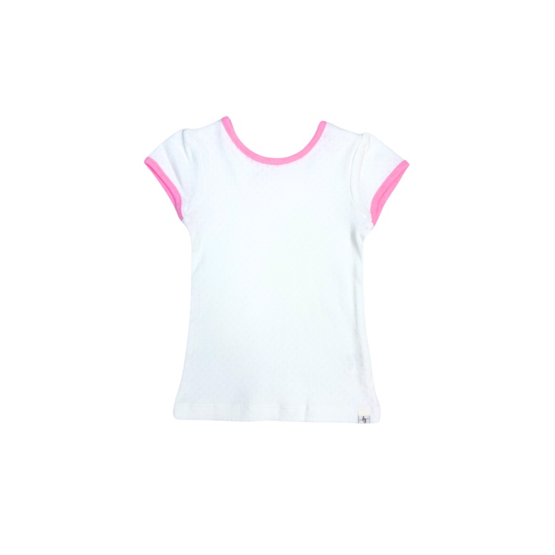 White and Pink Ringer Tee|2T|3T|4T|5Y|6Y|7Y|8Y|10Y|12Y|14/16Y