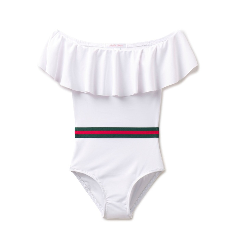 White Swimsuit with Belt|12m|18m|2y|4y|6y|8y|10y|12y|14y|16y