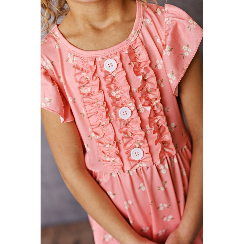 Dainty Coral Dress|3/4|5/6|7/8|10/12