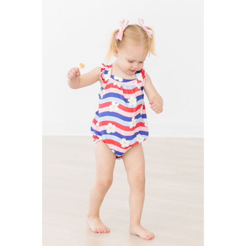 July Vibes Ruffle Cross Back Romper