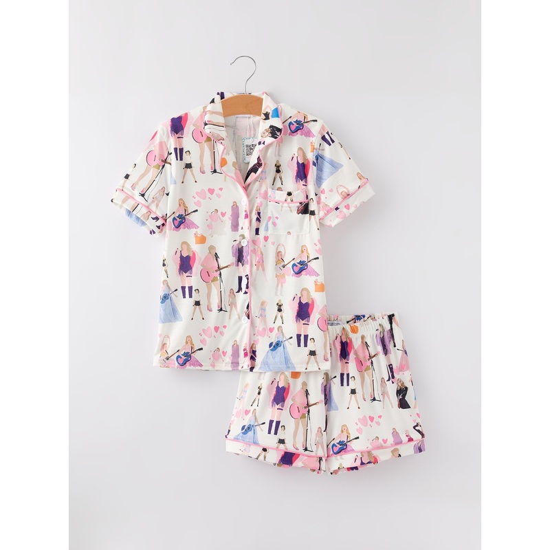 Mommy me TS Printed Adult Pajamas  Set