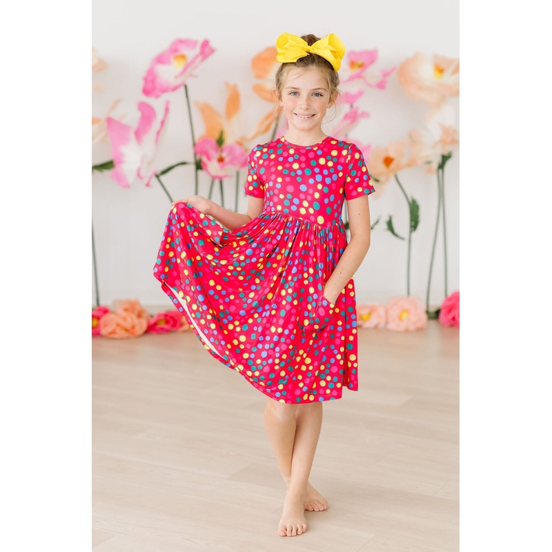 Polka Dot Party S/S Pocket Twirl Dress