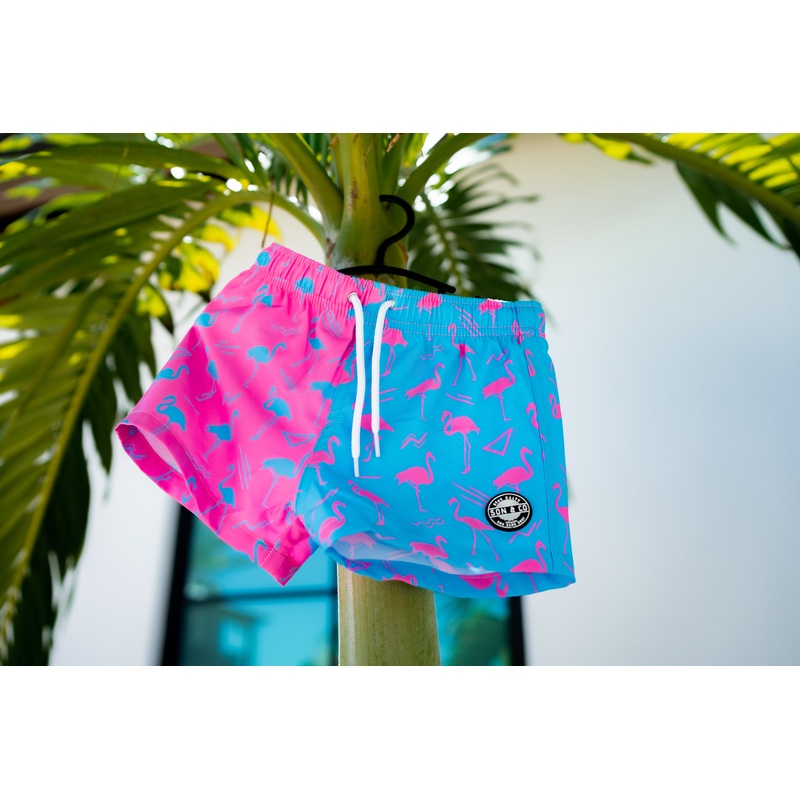 Flamingo Bay Swim Trunks|12/18|18/24|2/3T|4/5T|Youth Small (6/7)|Youth Medium (8/10)|Youth Large (12/14)