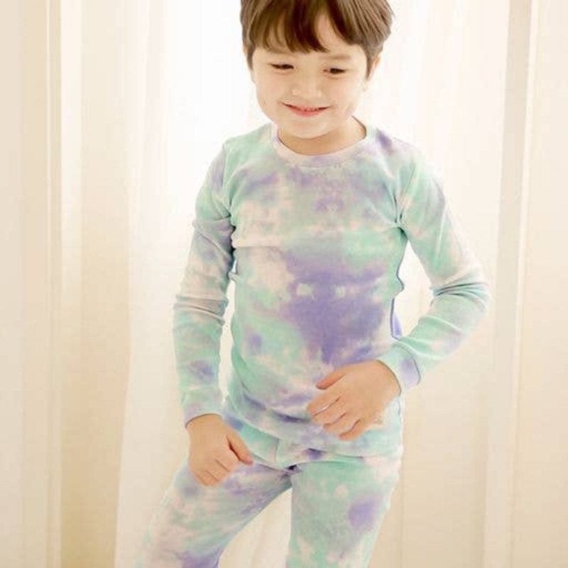 Tie Dyeing Blue Mint Sky Long Sleeve PJs