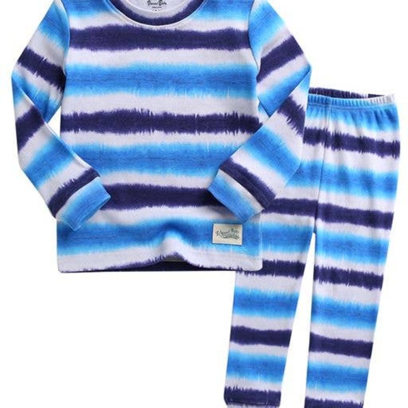 Tie Dyeing Blue Navy Long Sleeve PJs