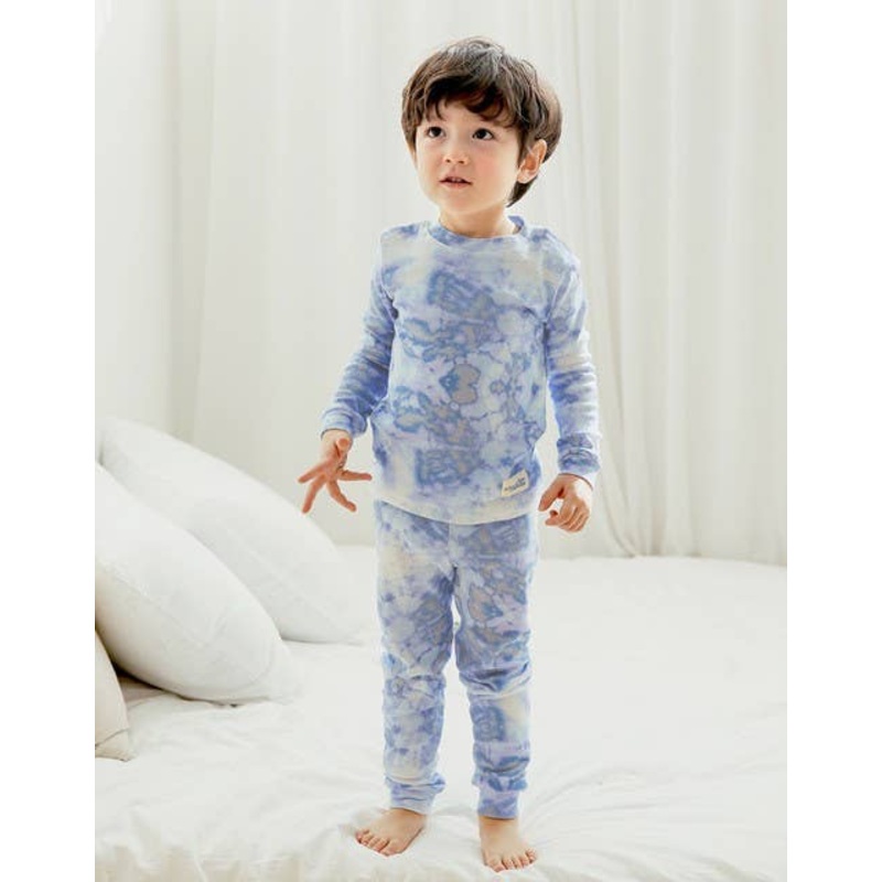 Tie Dyeing Winter Blue Long Sleeve PJs