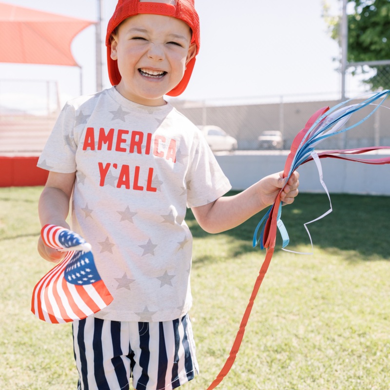 America Y’all Star Spangled|2T|3T|4T|5T|Youth Small|Youth Med|Youth Large|Natural|Red|Blue