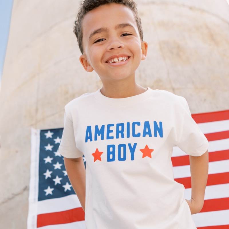 American Boy|2T|3T|4T|5T|Youth Small|Youth Med|Youth Large|Natural|White