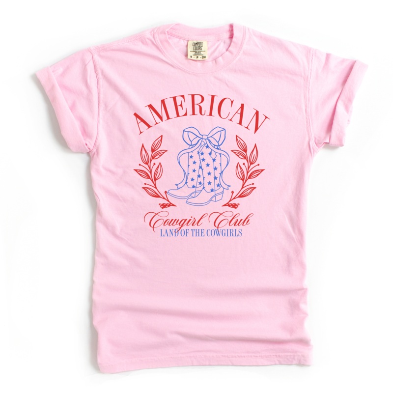 American Cowgirl Club|SM|MED|LG|XL|2XL|3XL|Ivory|Pink|White