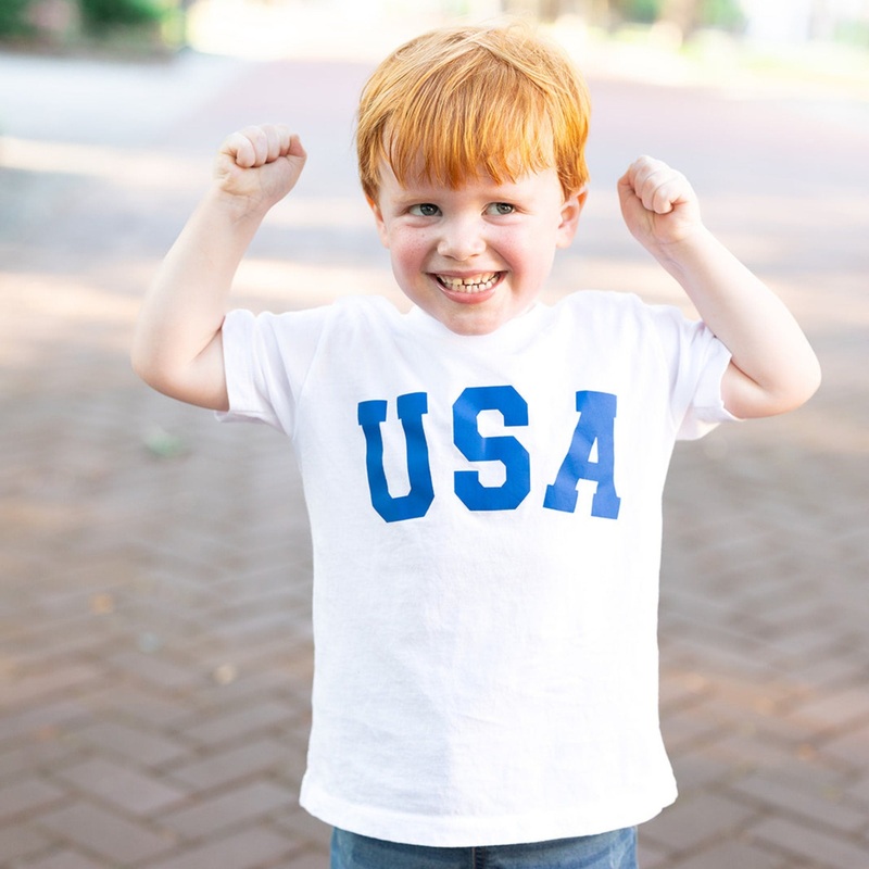 USA Fourth of July Shirt|2T|3T|4T|5T|Youth Small|Youth Med|Youth Large|Natural|Red|White|Blue