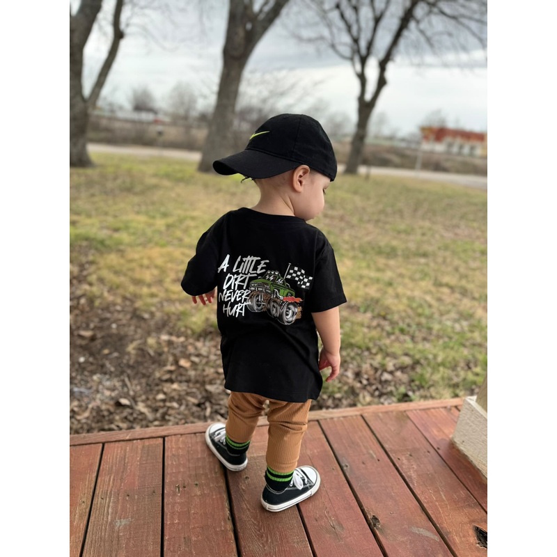 A Little Dirt Never Hurt Tee|6/12 Months|12/18 Months|18/24 Months|2T|3T|4T|5T|Youth Small|Youth Medium|Youth Large