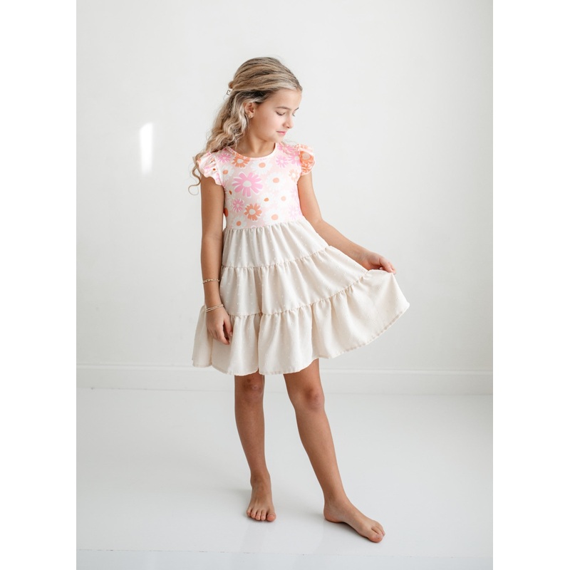 Retro Floral Tulle Dress|2|3/4|5/6|7/8|10/12
