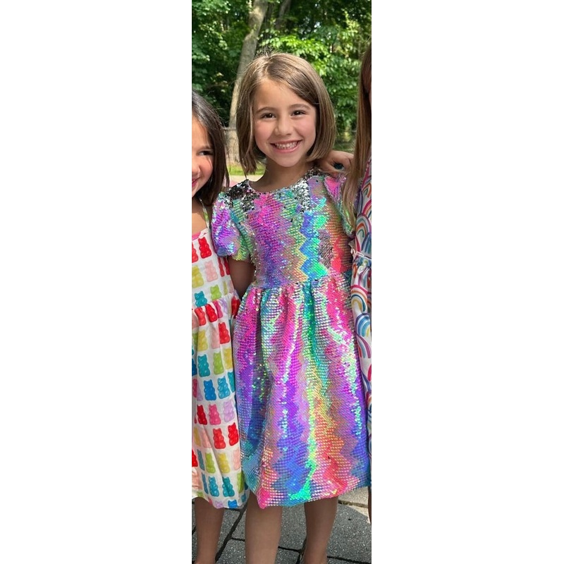 Tweenstyle by Stoopher – IRIDESCENT SEQUIN BUBBLE SLEEVE DRESS