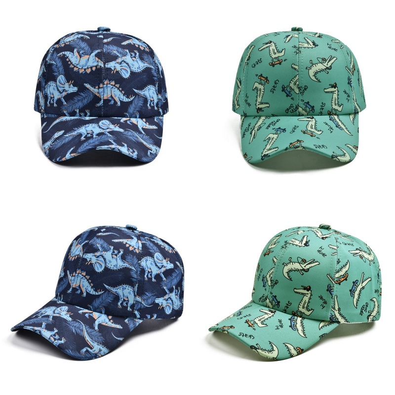 Kids Boy’s Dino Print Baseball Cap Cotton Hat