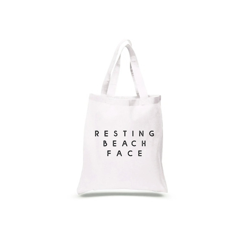 Resting Beach Face White Bag