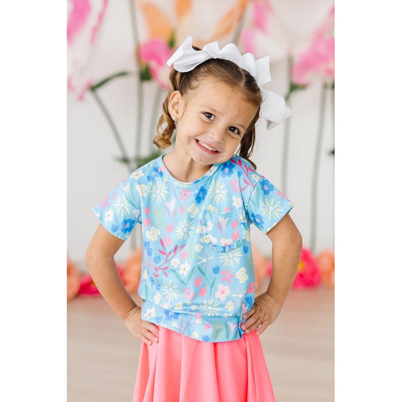 Springtime Splendor Ruffle Pocket Tee
