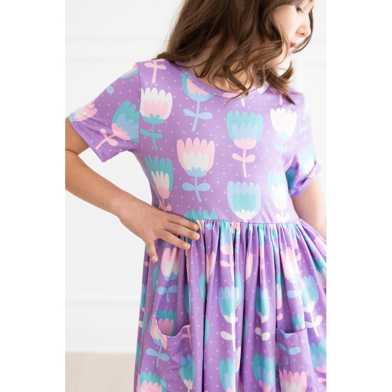 Too Cool Tulips S/S Pocket Twirl Dress