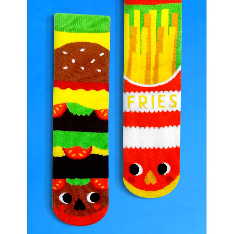 ADULT BURGER & FRIES SOCKS|ADULT SMALL|ADULT LARGE