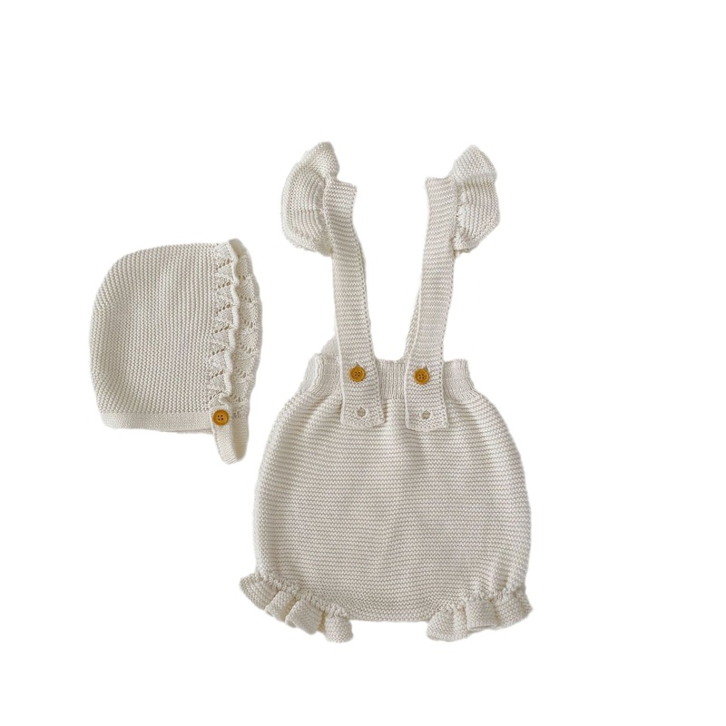 Baby Girl Camisole Knitted Vest One Piece Include Cap