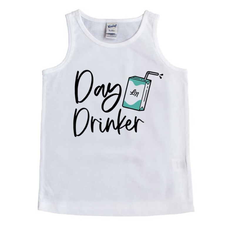 Day Drinker Tank|2T|3T|4T|5T|6T|7T|White|Grey