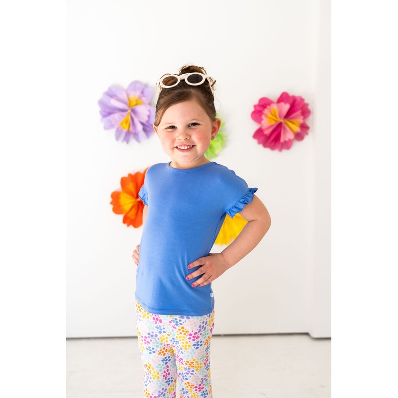 Korrie Purple Bamboo Ruffle Tee