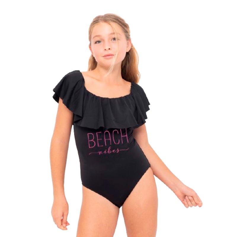 Beach Vibes Black Swimsuit|4y|6y|8y|10y|12y|14y