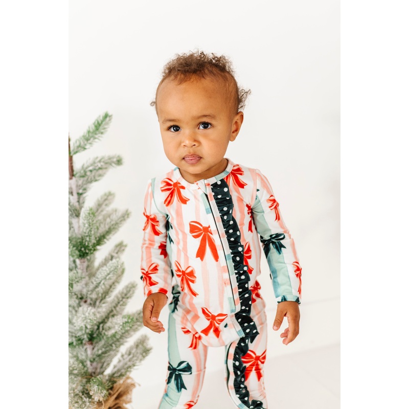 Bows | ZIP ROMPER|0/3 months (*SHIPS NOV 5-25th)|3/6 months (*SHIPS NOV 5-25th)|6/12 months (*SHIPS NOV 5-25th)|12/18 months (*SHIPS NOV 5-25th)|18/24 months (*SHIPS NOV 5-25th)|2T (*SHIPS NOV 5-25th)|3T (*SHIPS NOV 5-25th)