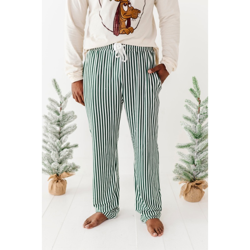 Green Stripes | MENS PJ Pants|X-SMALL (*SHIPS NOV 5-25th)|SMALL (*SHIPS NOV 5-25th)|MEDIUM (*SHIPS NOV 5-25th)|LARGE (*SHIPS NOV 5-25th)|X-LARGE (*SHIPS NOV 5-25th)|XX-LARGE (*SHIPS NOV 5-25th)|XXX-LARGE (*SHIPS NOV 5-25th)