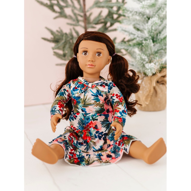 Holly Floral | DOLL DRESS|18″ DOLL SIZE (*SHIPS NOV 5-25th)