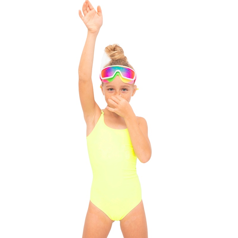 Neon Yellow Adjustable Straps Swimsuit