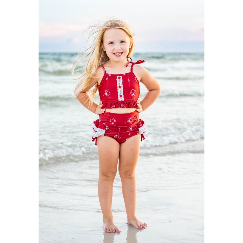 *PREORDER* Santa’s Sleigh Bows High Waisted Bikini