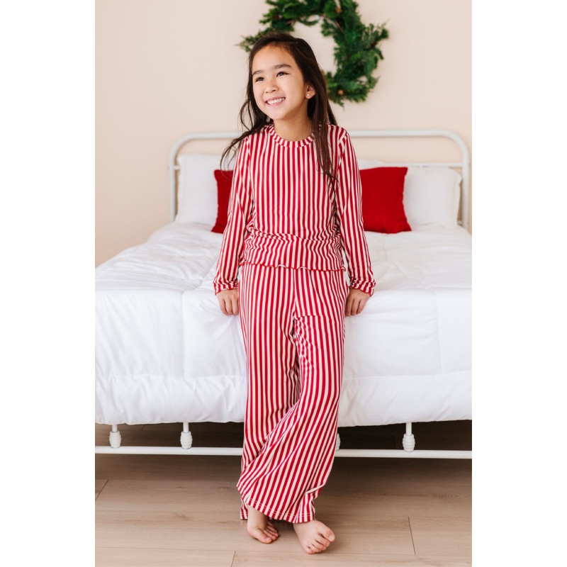 Red Stripes | GIRLS WIDE-LEG SET