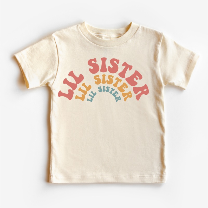 Retro Lil Sis Sister Siblings Family Shirt – Sister Tee