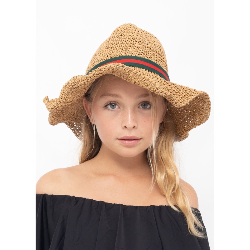 Straw Hat with Stripe|OS