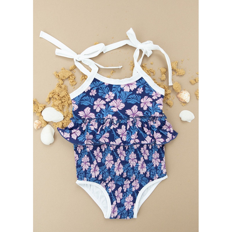 Twilight Blossoms | One Piece Smocked Swimsuit