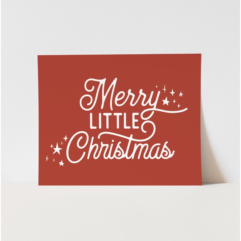 {Vintage Red} Merry Little Christmas Art Print