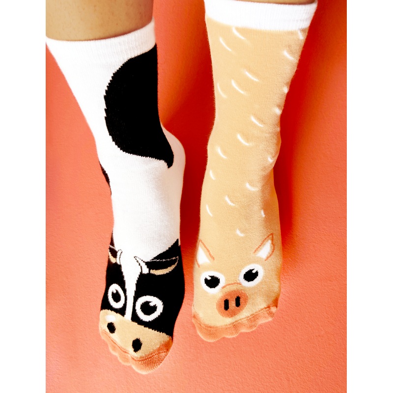 ADULT COW & PIG SOCKS|ADULT SMALL|ADULT LARGE