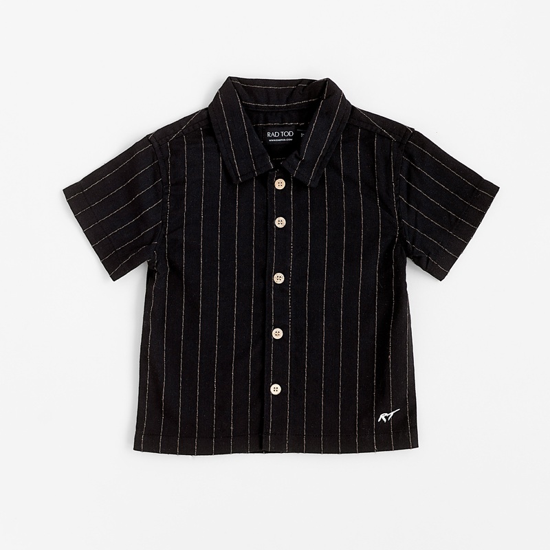 COASTAL BUTTON UP – BLACK|6-12 months|12-18 months|18-24 months|2T|3T|4T|5T|6 Years