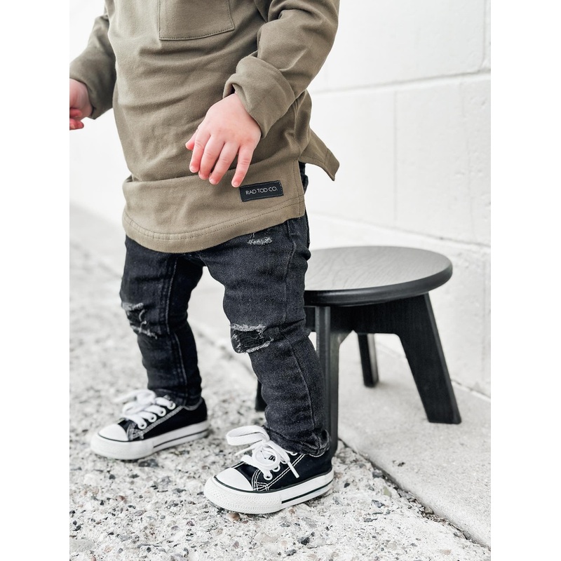 DISTRESSED JEANS – BLACK|6-12 months|12-18 months|18-24 months|2T|3T|4T|5T