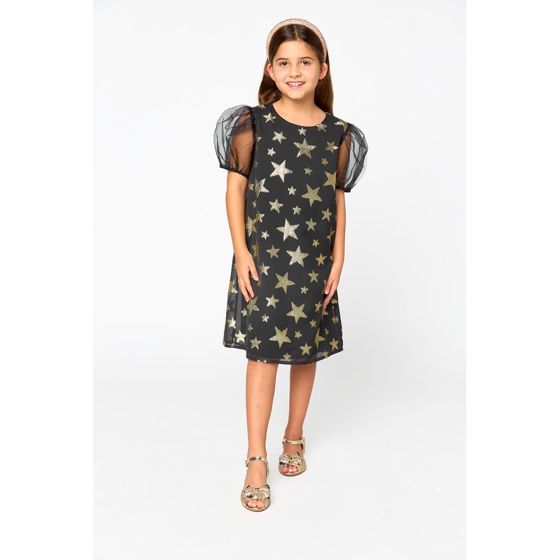 Gigi Girls Dress – Super Nova|3|4|5|6|7|8|9|Black