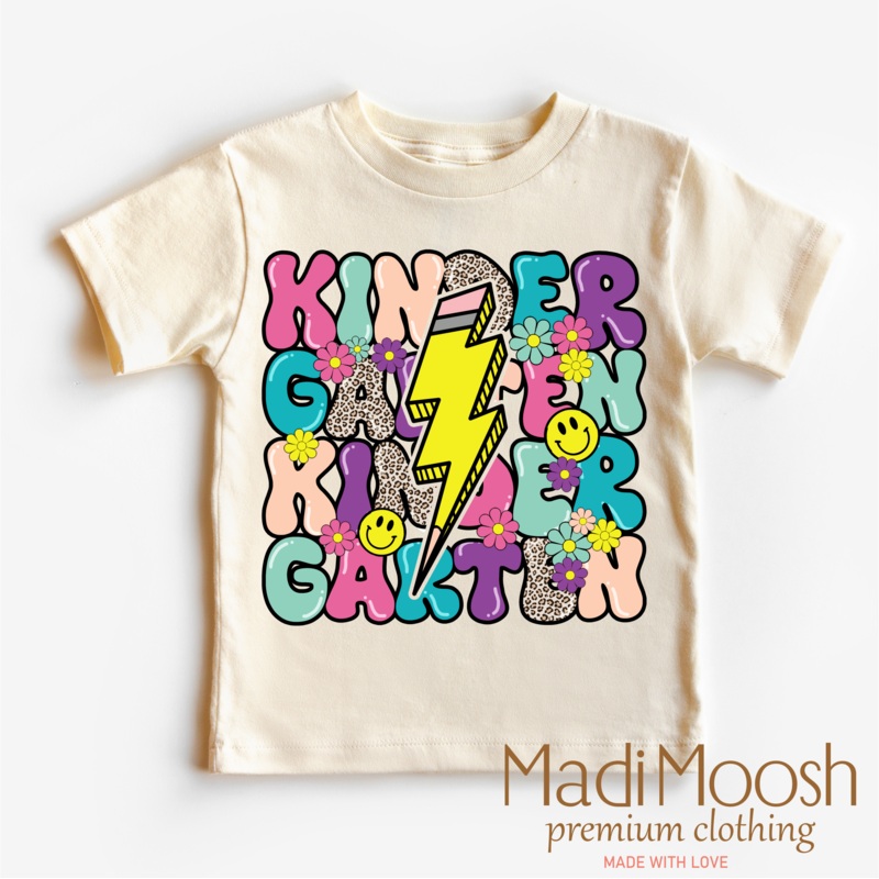 Kindergarten Lightning Bolt Back To School Shirt – School Shirt