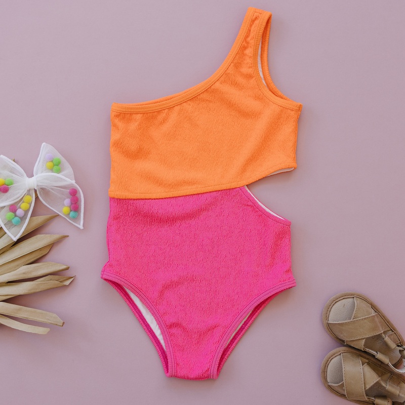 Orange Cut Out One Piece|3-6 mo|6-12 mo|12-18 mo|18-24 mo|2T|3T|4T|5T|8|9