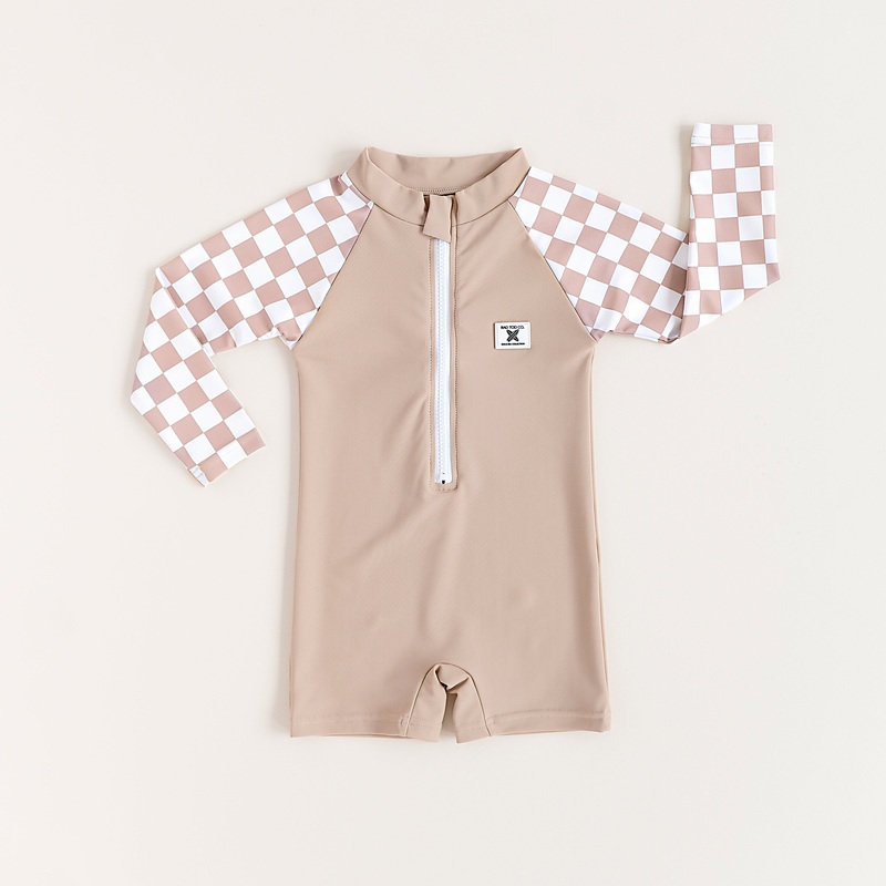 UPF 50 RASHGUARD ONESIE – DUNE CHECKERS