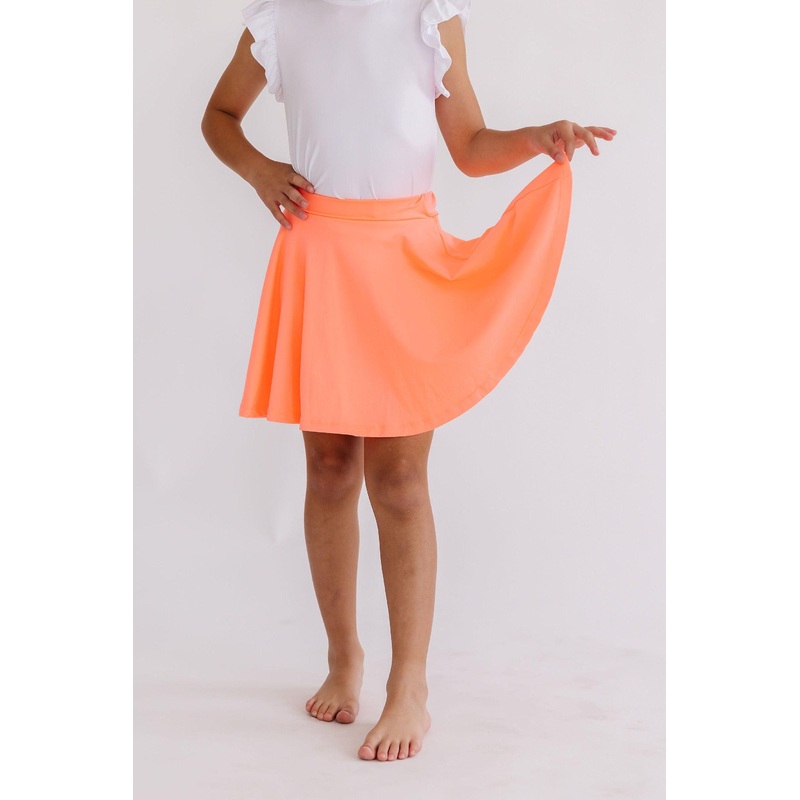 Neon Coral Twirl Skort|6-12M|12-24M|2T|3T|4T|5/6|7/8|9/10