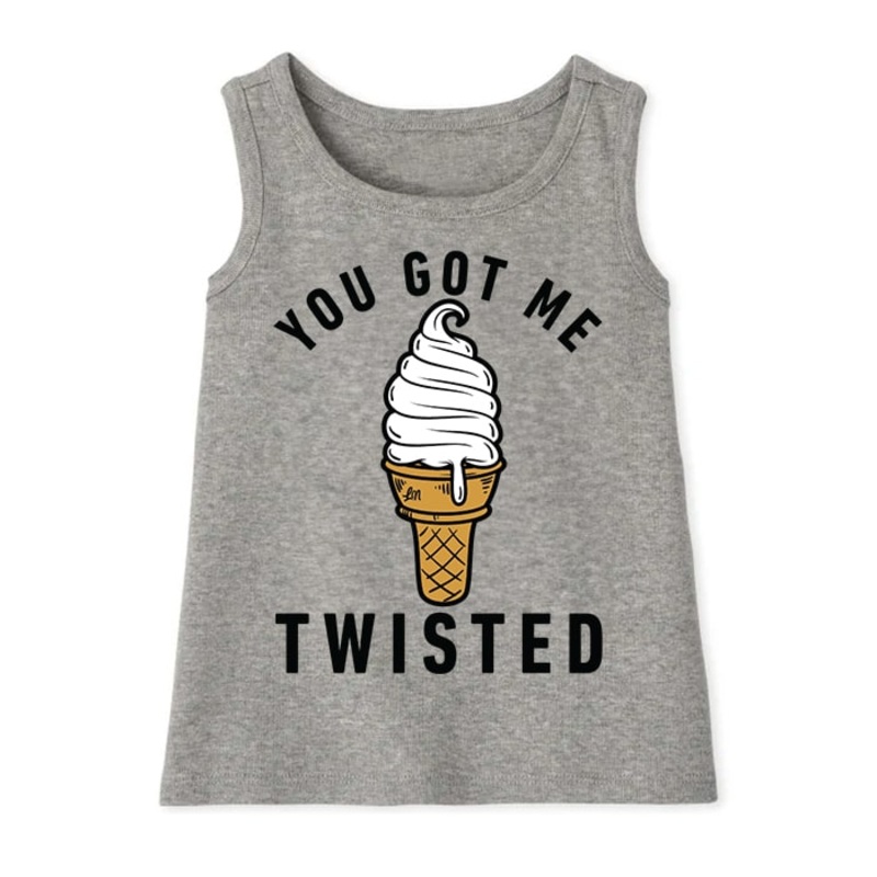You Got Me Twisted Tank|2T|3T|4T|5T|YXS/6T|YS/7T|Heather Grey