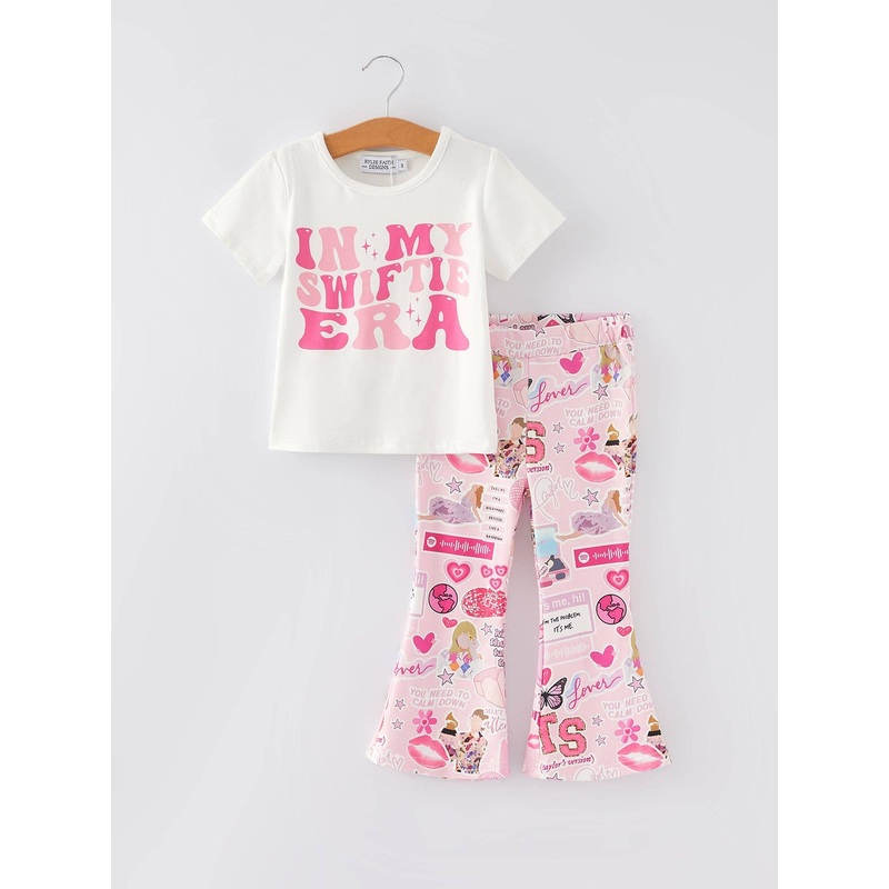 Valentine’s Day IN MY SWIFTIE ERA Print Top +Bell Bottom Pants Set