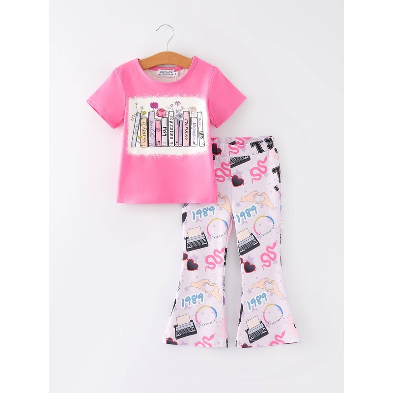 Valentine’s Day TS 1989 Print Pink Short Sleeve Top +Pants Set
