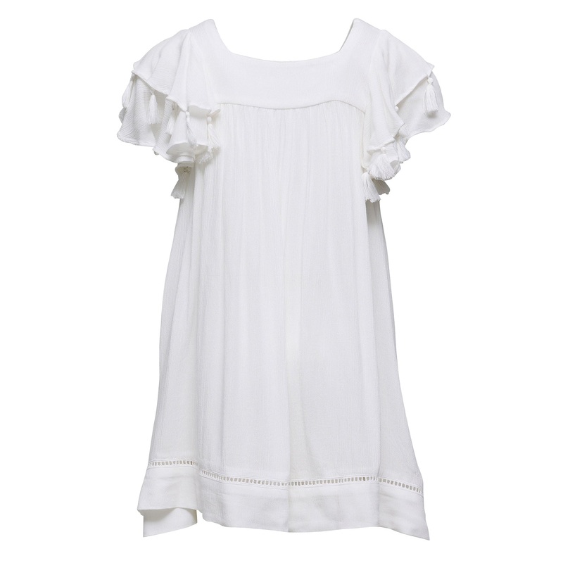 White Tassel Time Cover Up|2 (1-2y)|4 (3-4y)|6 (5-6y)|8 (7-8y)|10 (9-10y)|12 (11-12y)|14 (13-14y)